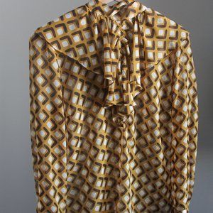 ZARA Geometric printed chiffon blouse